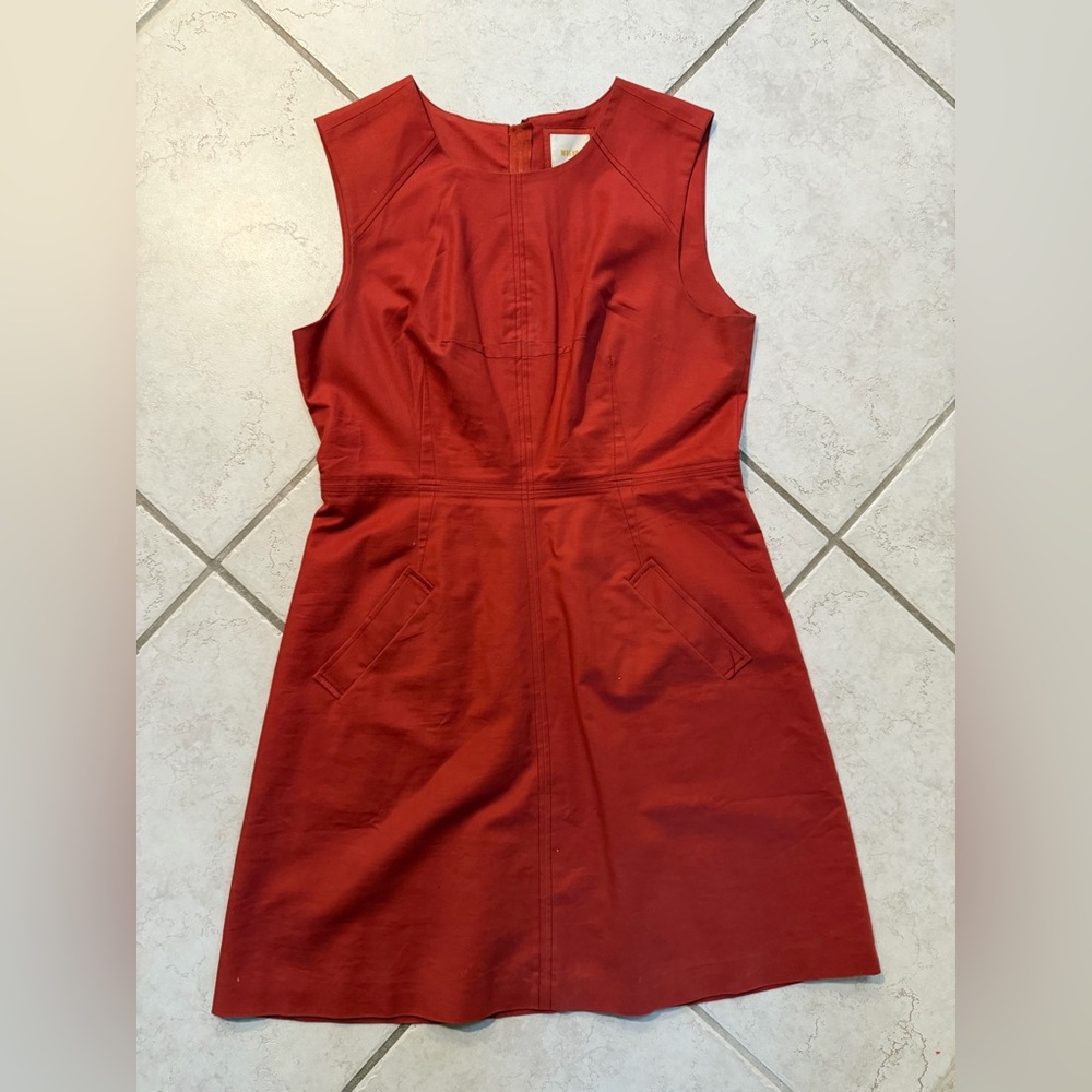 Anthropologie Sleeveless Knee Length dress Size 16 Rust Colored